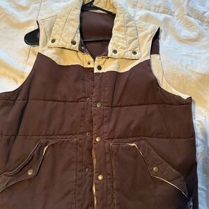 Men's Brown Vintage Vest Reversable
